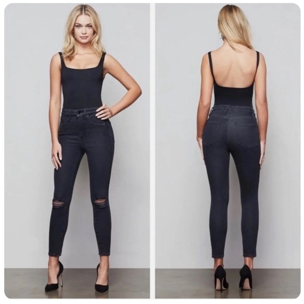 Good American Good Curve Black Skinny Crop jeans. Worn 1x- Size 2/26.